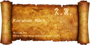 Karakas Márk névjegykártya